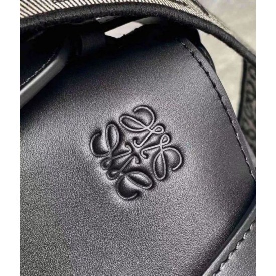 Fake Loewe Small Gate Bag Black Calfskin and Jacquard Replica Fake Loewe Small Gate Bag Black Calfskin and Jacquard Replica