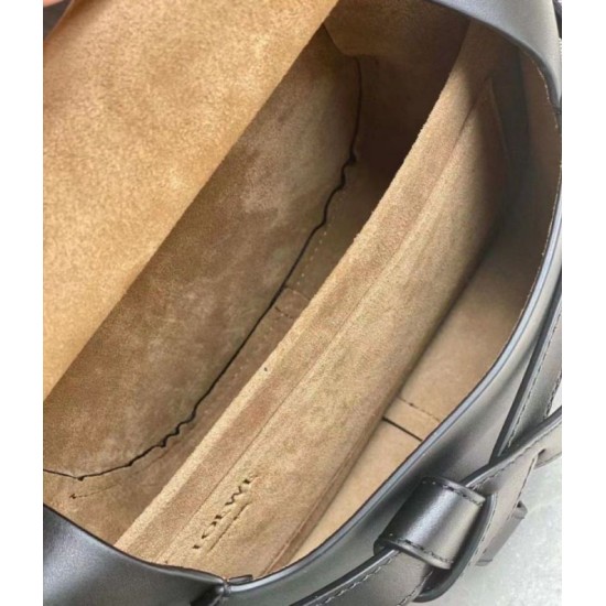 Fake Loewe Small Gate Bag Black Calfskin and Jacquard Replica Fake Loewe Small Gate Bag Black Calfskin and Jacquard Replica