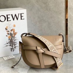 Fake Loewe Gate Small Bag Sand Calfskin and Jacquard Replica