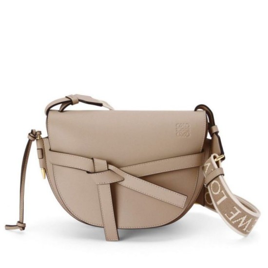 Replica Loewe Gate Small Bag Sand Calfskin and Jacquard Fake Loewe Gate Small Bag Sand Calfskin and Jacquard Replica