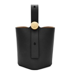 Replica Loewe Mini Pebble Bucket Bag Black Calfskin