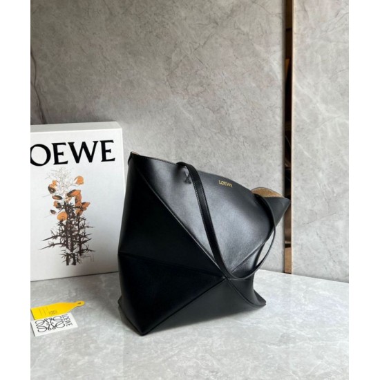 Replica Loewe Medium Puzzle Fold Tote Bag Black Calfskin Replica Loewe Medium Puzzle Fold Tote Bag Black Calfskin