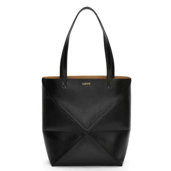 Replica Loewe Medium Puzzle Fold Tote Bag Black Calfskin Replica Loewe Medium Puzzle Fold Tote Bag Black Calfskin
