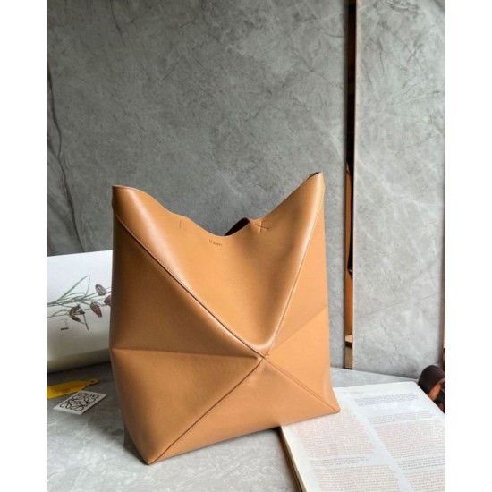 Replica Loewe Large Puzzle Fold Tote Bag Tan Calfskin Replica Loewe Large Puzzle Fold Tote Bag Tan Calfskin