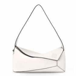 Fake Loewe Puzzle Hobo Bag White Nappa Calfskin Replica