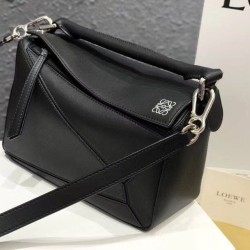 Replica Loewe Small Puzzle Bag Black Calfskin 