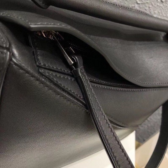 Replica Loewe Small Puzzle Bag Black Calfskin Replica Loewe Small Puzzle Bag Black Calfskin