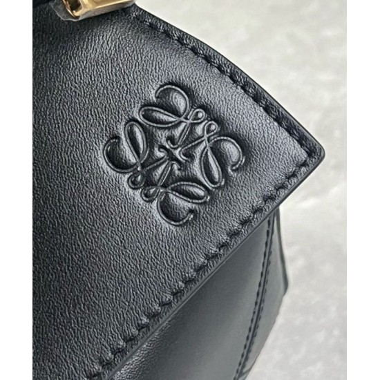 Replica Loewe Puzzle Small Bag Black Calfskin with Woven Handle Fake Loewe Puzzle Small Bag Black Calfskin with Woven Handle Replica