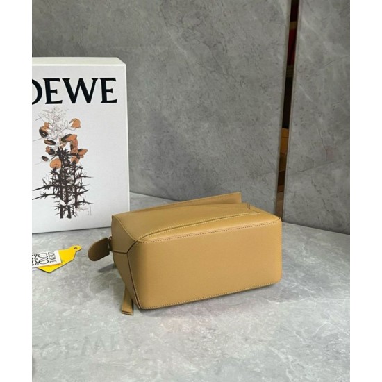 Replica Loewe Puzzle Small Bag Sahara Calfskin with Woven Handle Replica Loewe Puzzle Small Bag Sahara Calfskin with Woven Handle