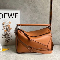 Replica Loewe Puzzle Medium Bag Brown Classic Calfskin