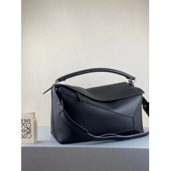 Fake Loewe Large Puzzle Bag Black Grained Replica Fake Loewe Large Puzzle Bag Black Grained Replica