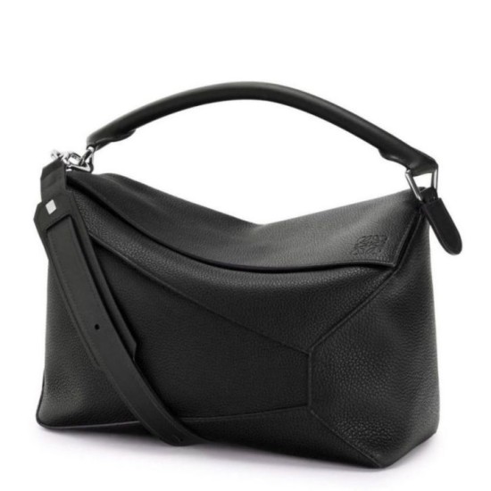 Fake Loewe Large Puzzle Bag Black Grained Replica Fake Loewe Large Puzzle Bag Black Grained Replica