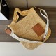 Replica Loewe Slit Tote Bag Raffia and Calfskin Replica Loewe Slit Tote Bag Raffia and Calfskin