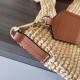 Replica Loewe Slit Tote Bag Raffia and Calfskin Replica Loewe Slit Tote Bag Raffia and Calfskin