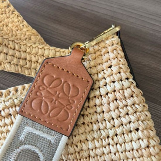 Replica Loewe Slit Tote Bag Raffia and Calfskin Replica Loewe Slit Tote Bag Raffia and Calfskin