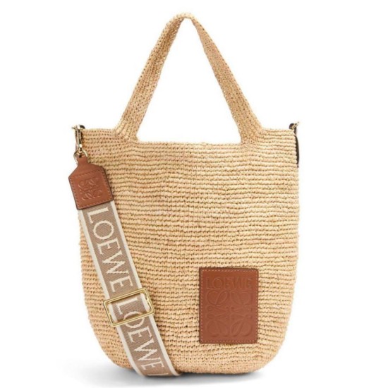 Replica Loewe Slit Tote Bag Raffia and Calfskin Replica Loewe Slit Tote Bag Raffia and Calfskin