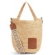 Replica Loewe Slit Tote Bag Raffia and Calfskin Replica Loewe Slit Tote Bag Raffia and Calfskin