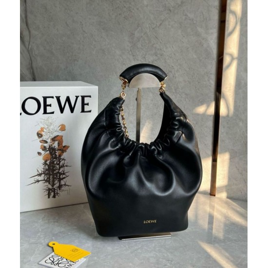 Replica Loewe Small Squeeze Bag Black Nappa Lambskin Fake Loewe Small Squeeze Bag Black Nappa Lambskin Replica