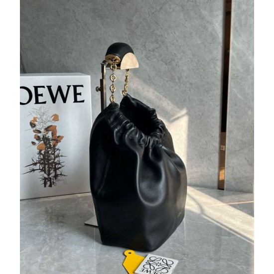 Replica Loewe Small Squeeze Bag Black Nappa Lambskin Fake Loewe Small Squeeze Bag Black Nappa Lambskin Replica
