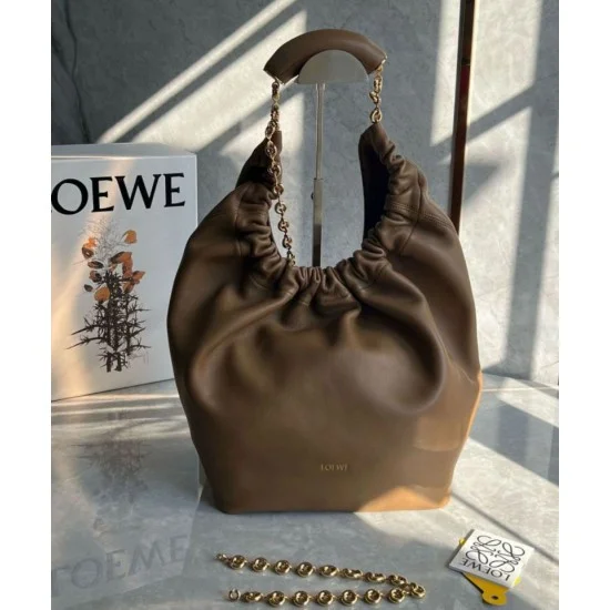 Fake Loewe Medium Squeeze Bag Brown Nappa Lambskin Replica Replica Loewe Medium Squeeze Bag Brown Nappa Lambskin