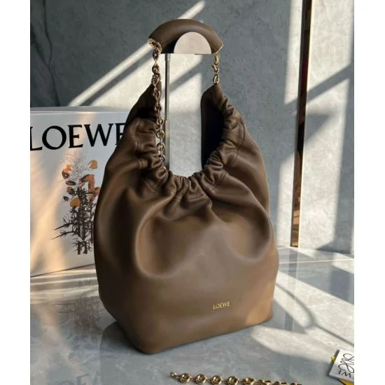 Fake Loewe Medium Squeeze Bag Brown Nappa Lambskin Replica Replica Loewe Medium Squeeze Bag Brown Nappa Lambskin
