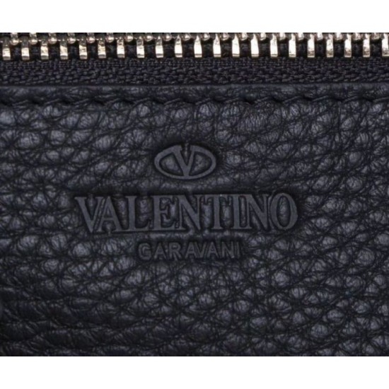 Replica Valentino Small Rockstud Tote Black Grain Calfskin Replica Valentino Small Rockstud Tote Black Grain Calfskin