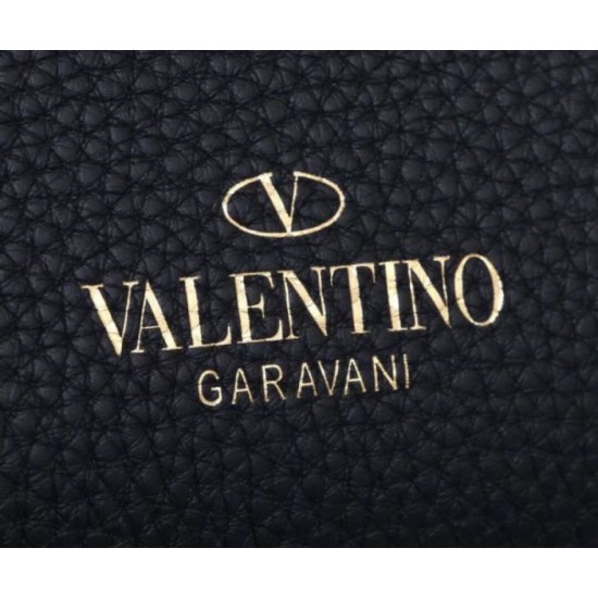 Replica Valentino Small Rockstud Tote Black Grain Calfskin Replica Valentino Small Rockstud Tote Black Grain Calfskin