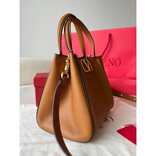 Fake Valentino Alltime Small Bag Brown Grained Calfskin Replica Replica Valentino Alltime Small Bag Brown Grained Calfskin