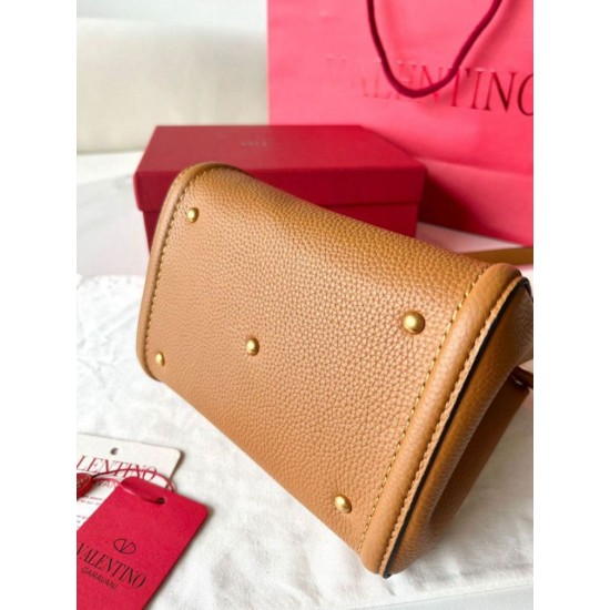 Fake Valentino Alltime Small Bag Brown Grained Calfskin Replica Replica Valentino Alltime Small Bag Brown Grained Calfskin