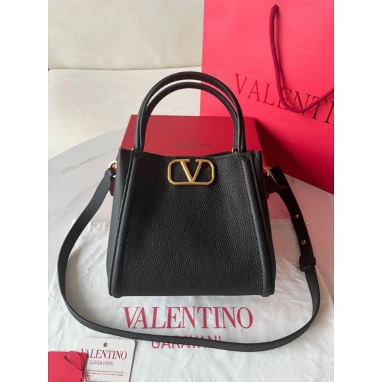 Fake Valentino Alltime Small Bag Black Grained Calfskin Replica Fake Valentino Alltime Small Bag Black Grained Calfskin Replica