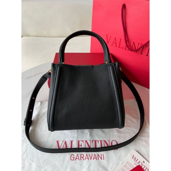 Fake Valentino Alltime Small Bag Black Grained Calfskin Replica Fake Valentino Alltime Small Bag Black Grained Calfskin Replica