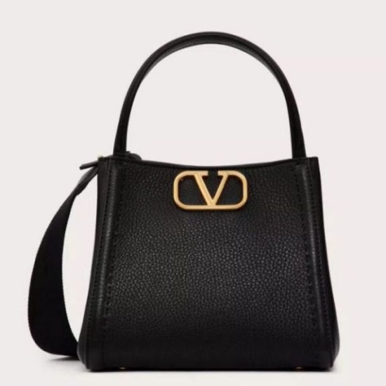 Fake Valentino Alltime Small Bag Black Grained Calfskin Replica Fake Valentino Alltime Small Bag Black Grained Calfskin Replica