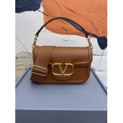 Fake Valentino Alltime Shoulder Bag Brown Grained Replica Replica Valentino Alltime Shoulder Bag Brown Grained