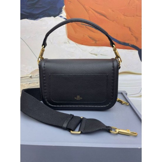 Replica Valentino Alltime Shoulder Bag Black Grained Replica Valentino Alltime Shoulder Bag Black Grained