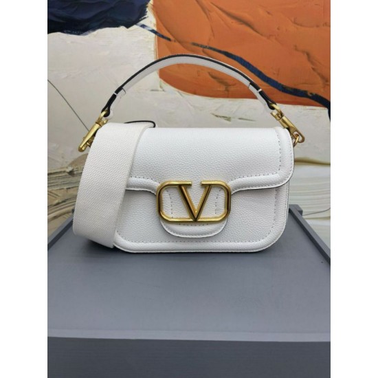 Replica Valentino Alltime Shoulder Bag White Grained Replica Valentino Alltime Shoulder Bag White Grained