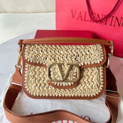 Fake Valentino Alltime Shoulder Bag Natural Raffia Replica