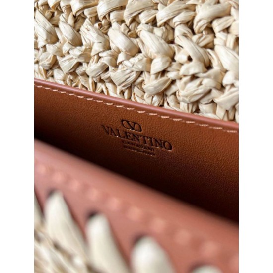 Replica Valentino Alltime Shoulder Bag Natural Raffia Fake Valentino Alltime Shoulder Bag Natural Raffia Replica