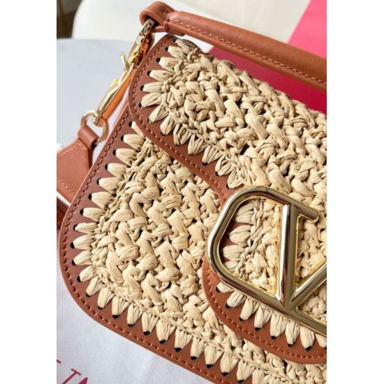 Replica Valentino Alltime Shoulder Bag Natural Raffia Fake Valentino Alltime Shoulder Bag Natural Raffia Replica