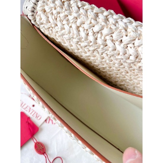 Replica Valentino Alltime Shoulder Bag White Raffia Replica Valentino Alltime Shoulder Bag White Raffia