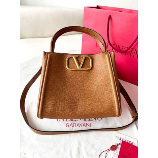 Replica Valentino Alltime Medium Bag Brown Grained Calfskin Replica Valentino Alltime Medium Bag Brown Grained Calfskin