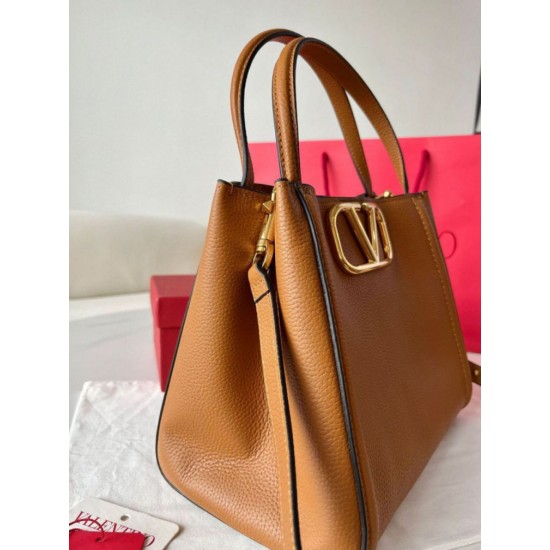 Replica Valentino Alltime Medium Bag Brown Grained Calfskin Replica Valentino Alltime Medium Bag Brown Grained Calfskin