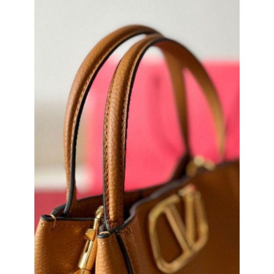 Replica Valentino Alltime Medium Bag Brown Grained Calfskin Replica Valentino Alltime Medium Bag Brown Grained Calfskin
