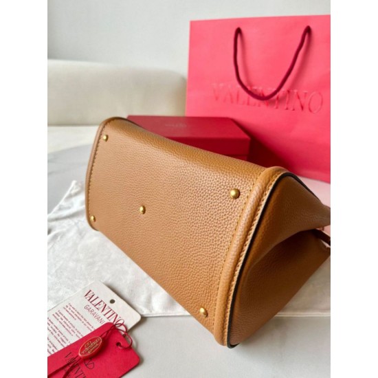 Replica Valentino Alltime Medium Bag Brown Grained Calfskin Replica Valentino Alltime Medium Bag Brown Grained Calfskin