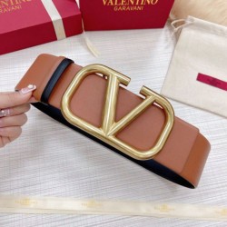 Replica Valentino VLogo Reversible Belt 70mm Brown and Black Calfskin