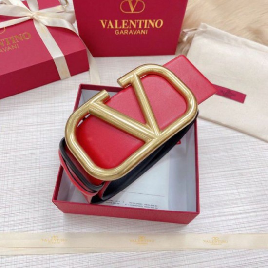 Fake Valentino VLogo Reversible Belt 70mm Black and Red Calfskin Replica Fake Valentino VLogo Reversible Belt 70mm Black and Red Calfskin Replica