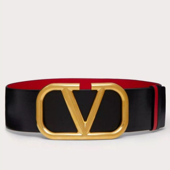 Fake Valentino VLogo Reversible Belt 70mm Black and Red Calfskin Replica Fake Valentino VLogo Reversible Belt 70mm Black and Red Calfskin Replica