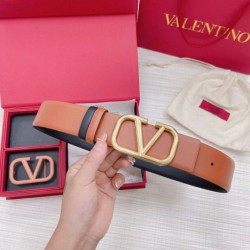 Replica Valentino VLogo Reversible Belt 40mm Brown and Black Calfskin