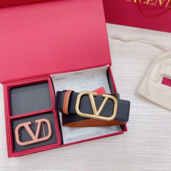 Fake Valentino VLogo Reversible Belt 40mm Brown and Black Calfskin Replica Replica Valentino VLogo Reversible Belt 40mm Brown and Black Calfskin