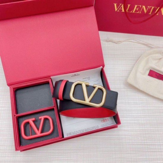 Fake Valentino VLogo Reversible Belt 40mm Black and Red Calfskin Replica Replica Valentino VLogo Reversible Belt 40mm Black and Red Calfskin