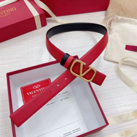 Replica Valentino VLogo Reversible Belt 30mm Black and Red Calfskin Replica Valentino VLogo Reversible Belt 30mm Black and Red Calfskin